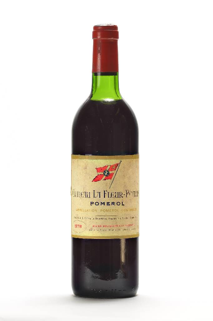 1 Flasche 1978 Chateau La Fleur-Petrus, Pomerol, ca. 75 cl, Füllstand: ca. top shoulder, unverkostet, selten im Angebot, Etikett l. besch. und ...