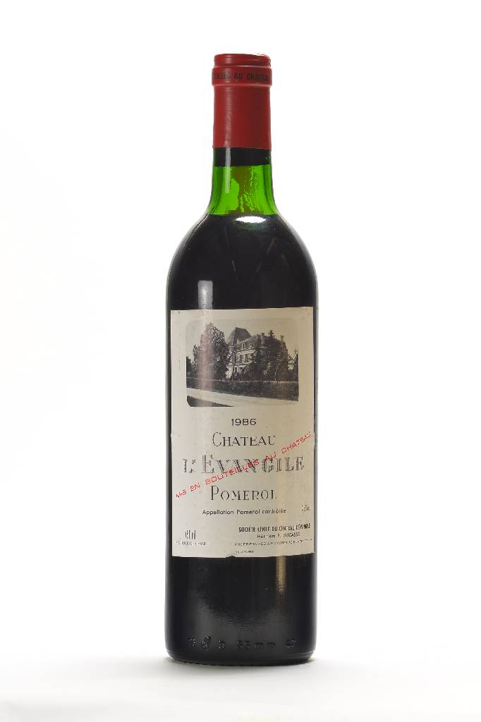 5 Flaschen 1986 Chateau D'Evangile, Pomerol,je ca. 75 cl, je ca. 12,5% Vol., unverkostet, Füllstände: je ca. top shoulder, selten im Angebot, ...