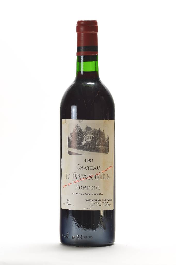 5 Flaschen 1981 Chateau L'Evangile, Pomerol,je ca. 75 cl, Füllstände: je ca. top shoulder und besser, selten im Angebot, unverkostet, ...