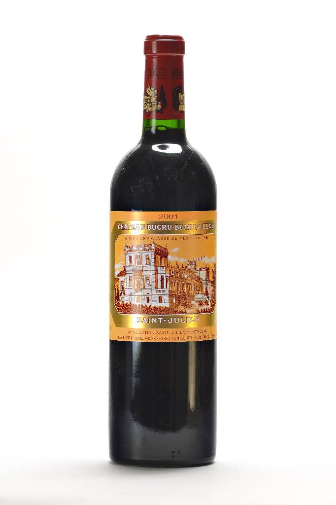 4 Flaschen 2001 Chateau Ducru-Beaucaillou, Saint-Julien, Grand Cru Classe, je ca. 75 cl. , Füllstände: ca. high fill, unverkostet, selten im ...