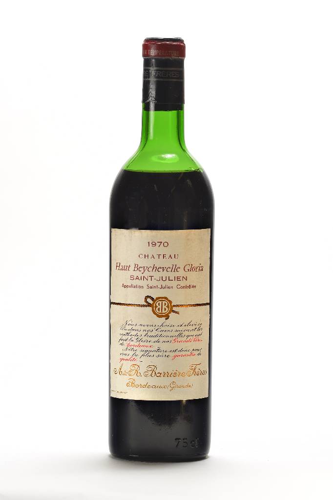 12 Flaschen 1970 Chateau Haut Beychevelle Gloria, Saint-Julien, je ca. 75 cl, Füllstände: ca. mid shoulder-upper mid shoulder, unverkostet, selten ...