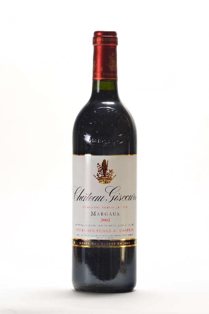 5 Flaschen 2002 Chateau Giscours, Margaux, Grand Cru Classe, je ca. 75 cl., ca. 13% Vol.,Füllstände: ca. into neck, unverkostet, Sehr guter ...