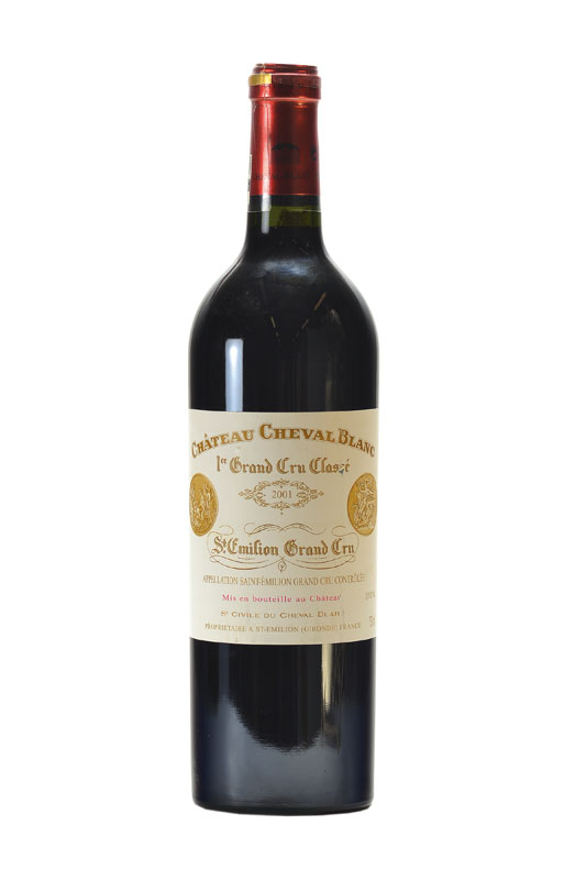 1 Flasche 2001 Chateau Cheval Blanc, Saint -Emilion, Premier Grand Cru Classe, ca. 75 cl,Füllstand: ca. into neck, sehr guter Erhaltungszustand, ...