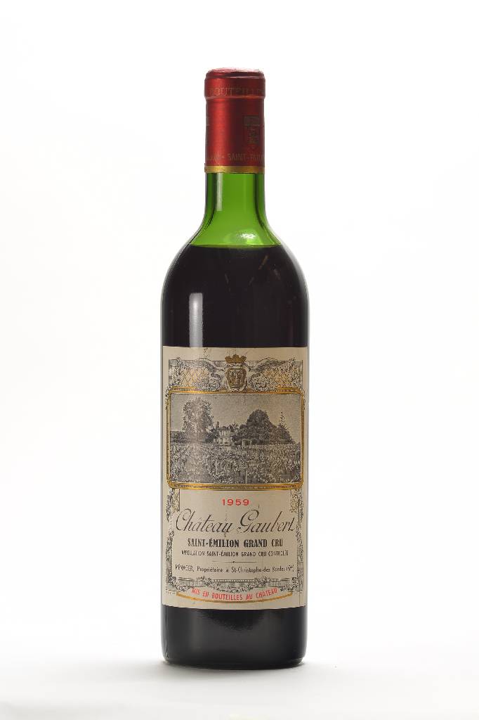 2 Flaschen 1959 Chateau Gaubert, Saint Emilion, Grand Cru, je ca. 75 cl, Füllstände: upper mid shoulder und top shoulder, guter Erhaltungszustand, ...