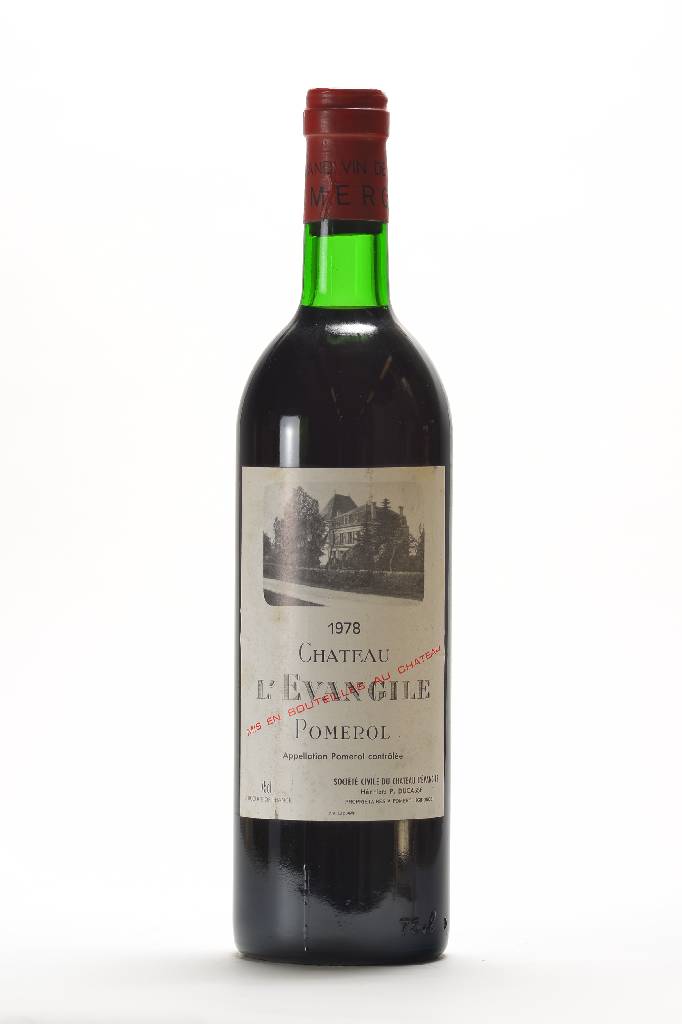 3 Flaschen 1978 Chateau L'Evangile, Pomerol, je ca. 75 cl, Füllstände: ca. top shoulder, unverkostet, Etiketten l. beschmutzt, selten im ...