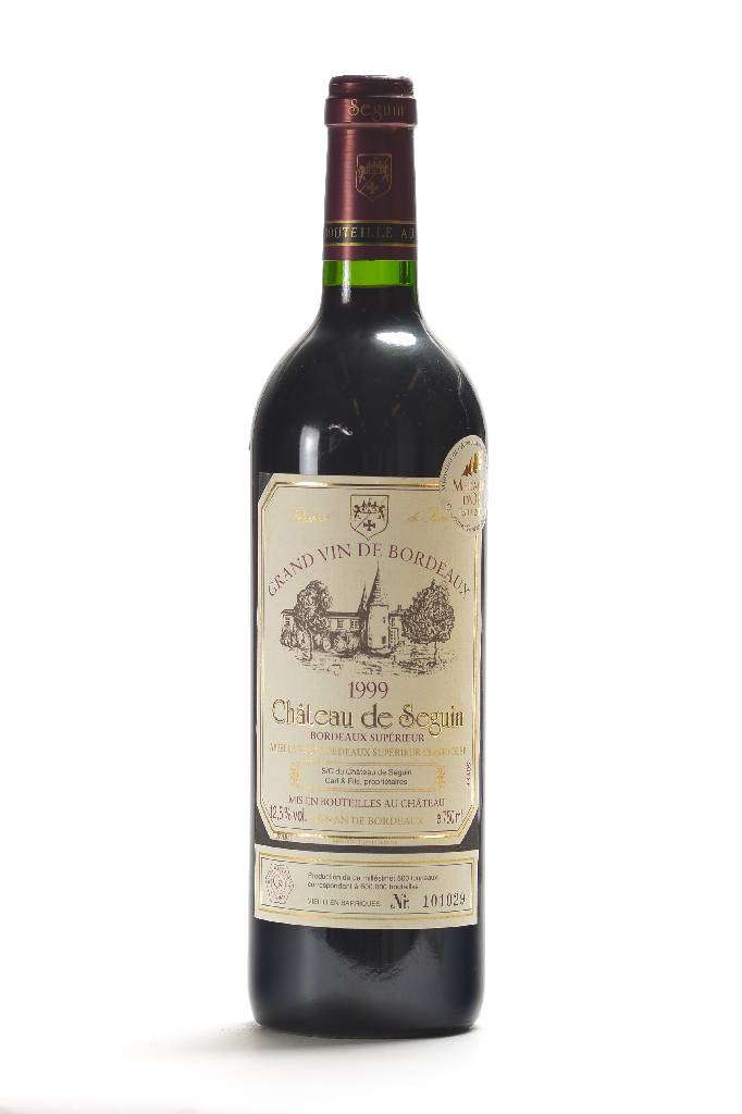 6 Flaschen 1999 Chateau de Seguin, Bordeaux de Superieur, ca. 12,5 % Vol., je ca. 75 cl, Füllstände: ca. top shoulder und besser, unverkostet, ...