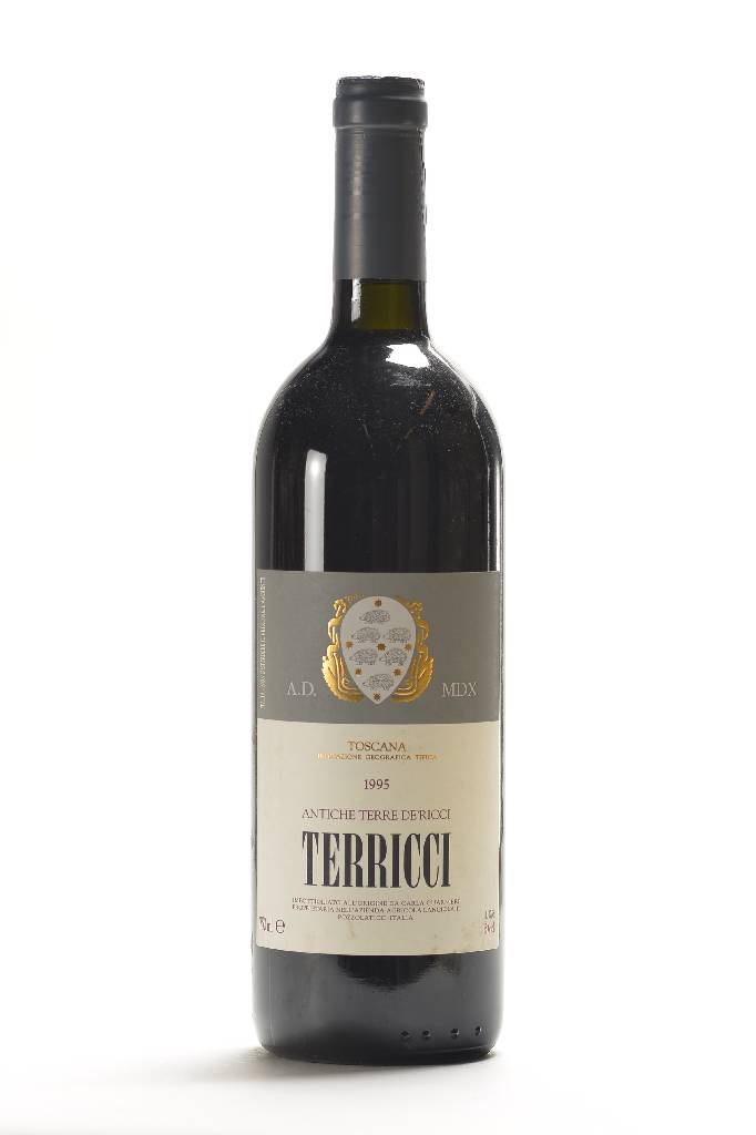 3 Flaschen 1995 Antiche Terre De'Ricci, Toscana, je ca. 75 cl, 13 % Vol., Füllstände: ca. top shoulder, unverkostet, selten im Angebot, sehr ...