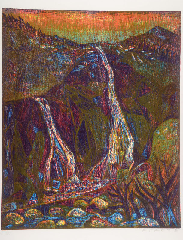 Esteban Fekete, 1924-2009, Konvolut aus zwei Farbholzschnitten, je signiert und nummeriert 45/100 bzw. 21/50, Motiv ca. 55x45 cm bzw. 36x40 cm, je ...