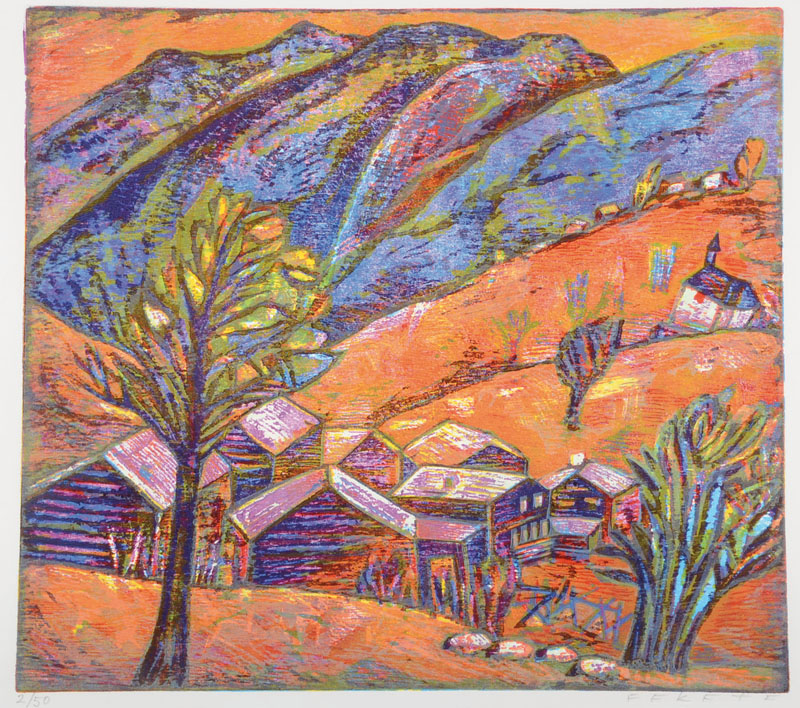 Detail a: Esteban Fekete, 1924-2009, Konvolut aus zwei Farbholzschnitten, je signiert und nummeriert 45/100 bzw. 21/50, Motiv ca. 55x45 cm bzw. 36x40 cm, je ...