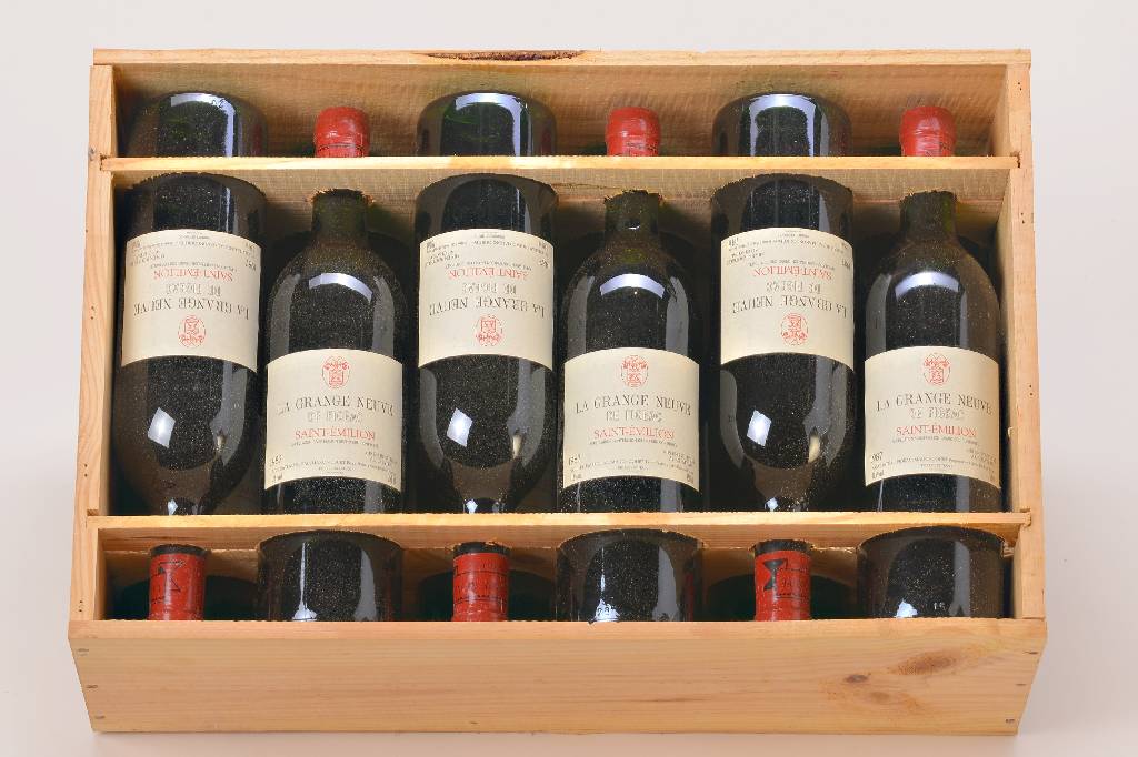 12 Flaschen 1987 Chateau La Grange Neuve de Figeac, Saint-Emilion, Grand Cru Controlee, je ca. 75 cl, 12,5% Vol., unverkostet, in der ...