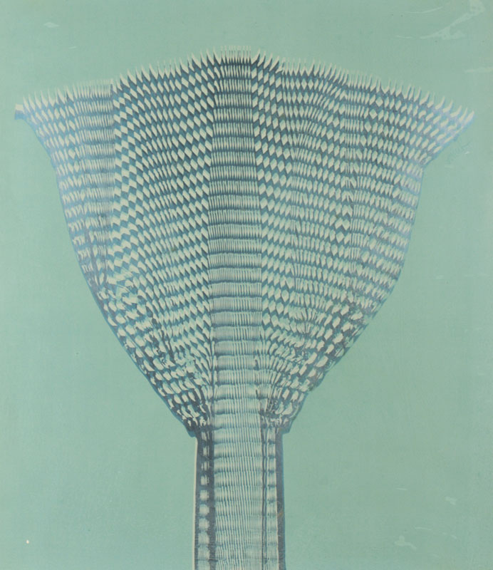 Heinz Mack, geb. 1931, Silberfächer auf hellgrünem Grund, 1972, Farbserigraphie mit Silberfolie, oben rechts handsigniert, verso num. 31/50, im ...