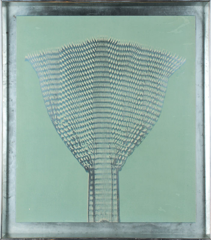 Detail a: Heinz Mack, geb. 1931, Silberfächer auf hellgrünem Grund, 1972, Farbserigraphie mit Silberfolie, oben rechts handsigniert, verso num. 31/50, im ...