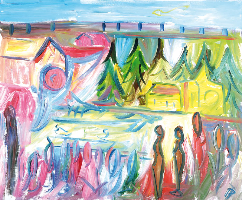 Hartmut Ritzerfeld, geb. 1950, Friedenstaube, Öl/Lwd, signiert, 2005, ca. 100x120 cm
