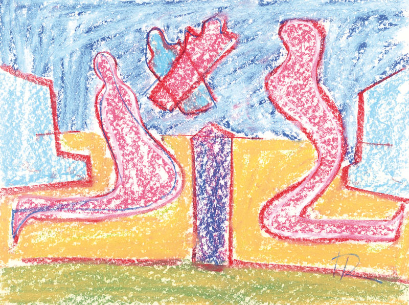 Hartmut Ritzerfeld, geb. 1950, Doppelpack, Pastell auf Papier, signiert, 2001, PP, ca. 44x58.5 cm, rückseitig Klebespuren