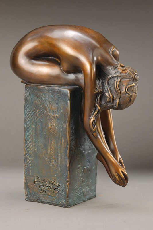 Bruno Bruni, geb. 1935 Gradara, La Spina, Bronzeskulptur, signiert und nummeriert 234/640, H. gesamt ca. 30 cm