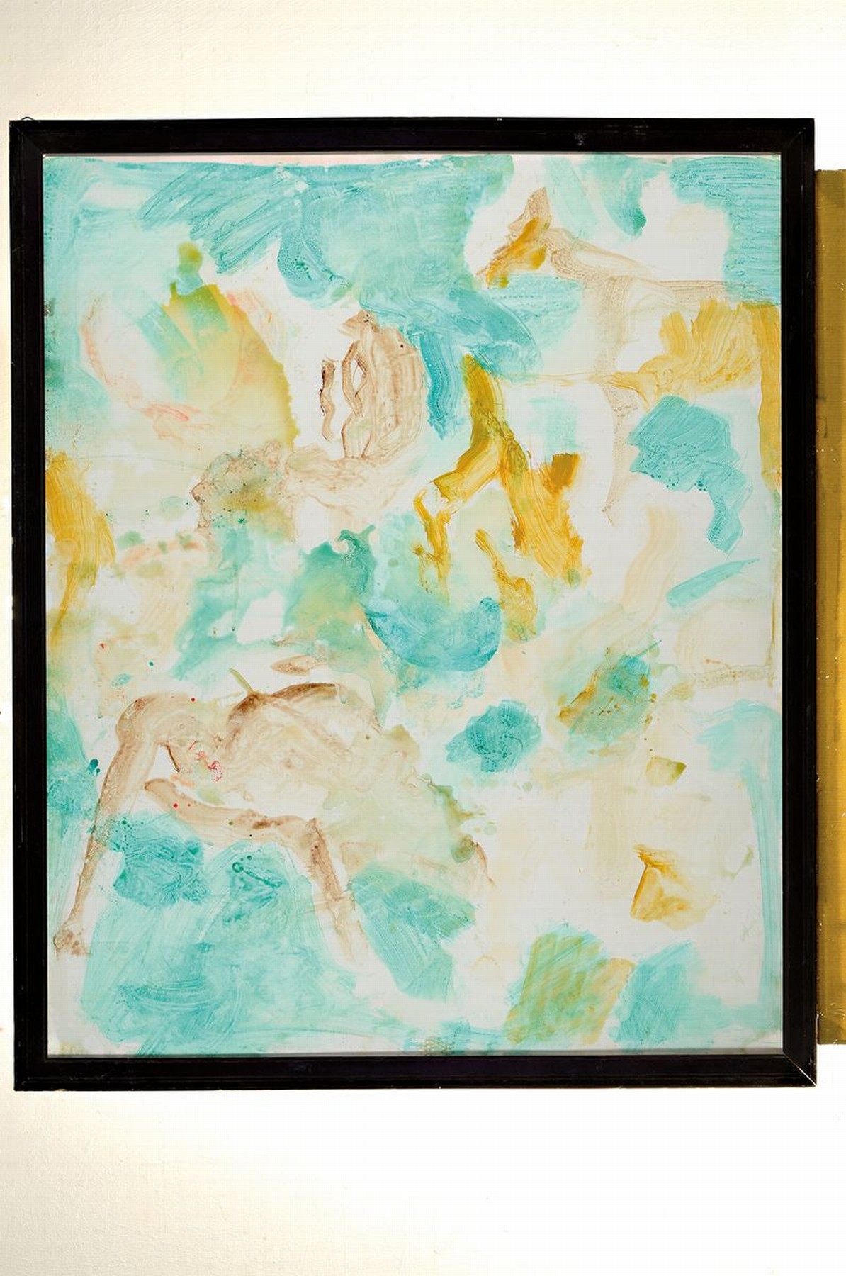 Detail k: Rudi Baerwind, 1910-1982 Mannheim, Ödipus befragt das Orakel, 1974, ein Aquarell in vier Farben auf weißem Karton, angelehnt an die Motive der ...