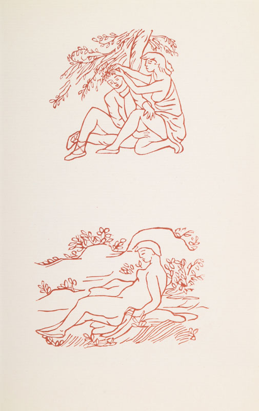 Detail a: Aristide Maillol, 1861-1944, Konvolut aus vier Holzschnitten, Carmina, aus: Odes dÂ´Orace, 50 Exemplare der Vorzugsausgabe Gonin, Paris 1939, ...