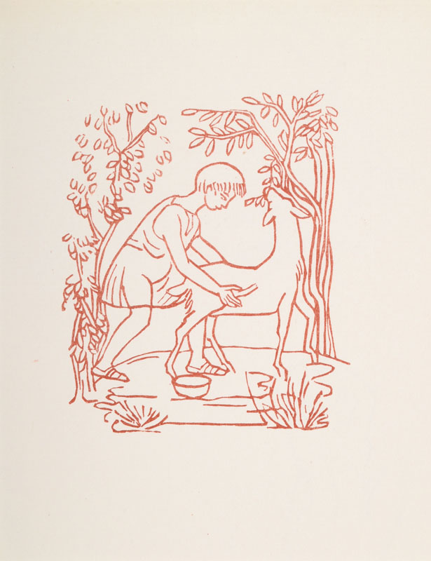 Detail b: Aristide Maillol, 1861-1944, Konvolut aus vier Holzschnitten, Carmina, aus: Odes dÂ´Orace, 50 Exemplare der Vorzugsausgabe Gonin, Paris 1939, ...