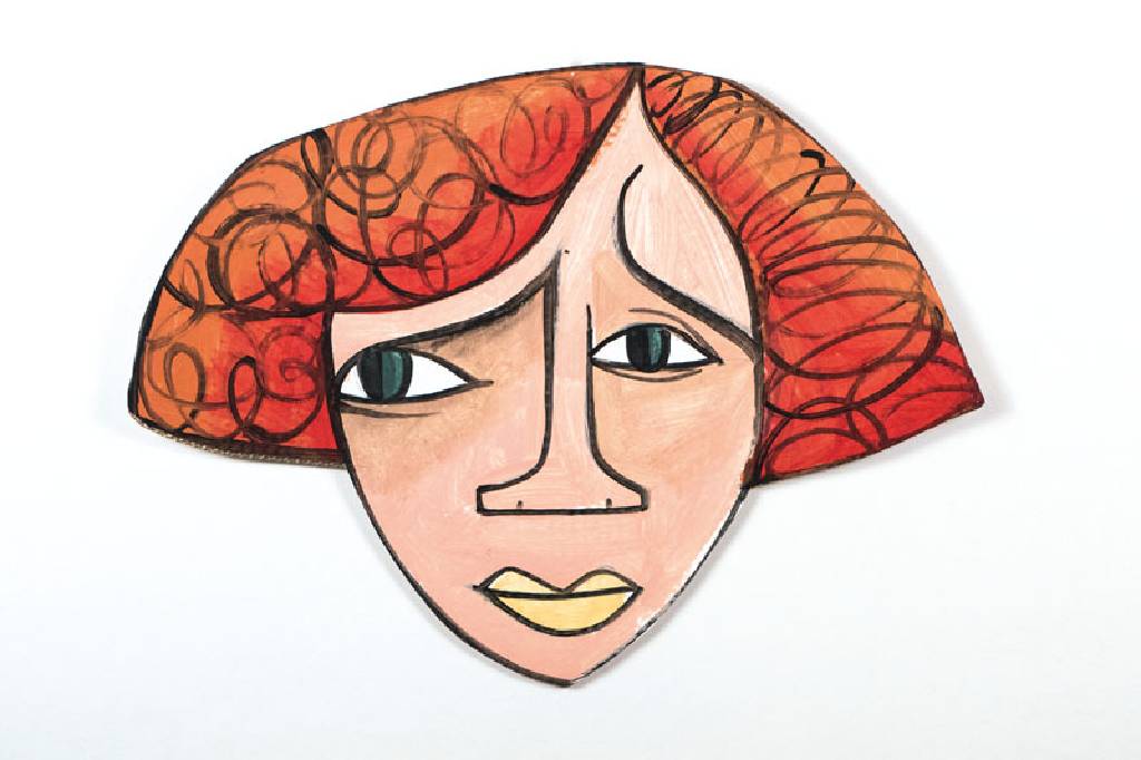 Jim Avignon, geb. 1966, Junge Frau, Acryl auf Karton, unsigniert, ca. 43x59 cm