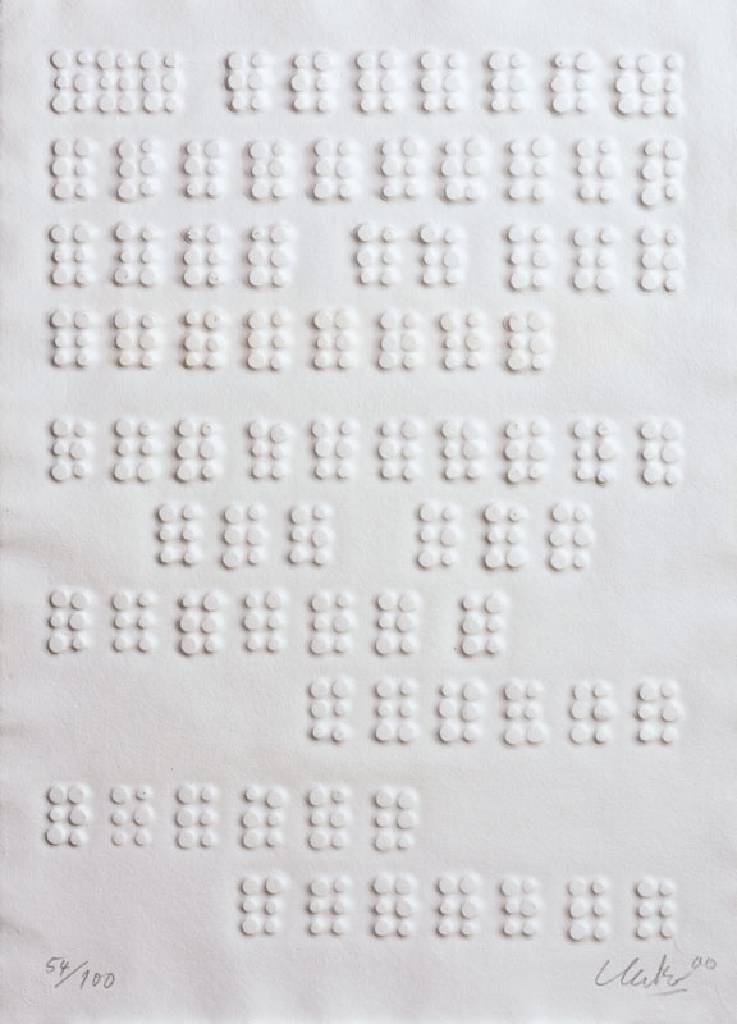 Günther Uecker, geb 1930 Prägedruck "Aufruf"auf Kupferdruckbütten, num. 54/100, Blatt rechts unten signiert und datiert "Uecker ...