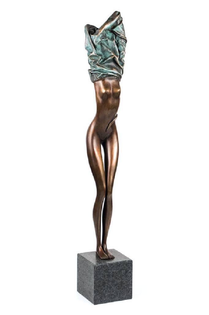 Bruno Bruni, geb. 1935 Gradara, Zopf der Aphrodite, Bronzeskulptur, signiert und nummeriert 200/1000, H. Bronze ca. 60 cm, H. Sockel ca. 10 cm