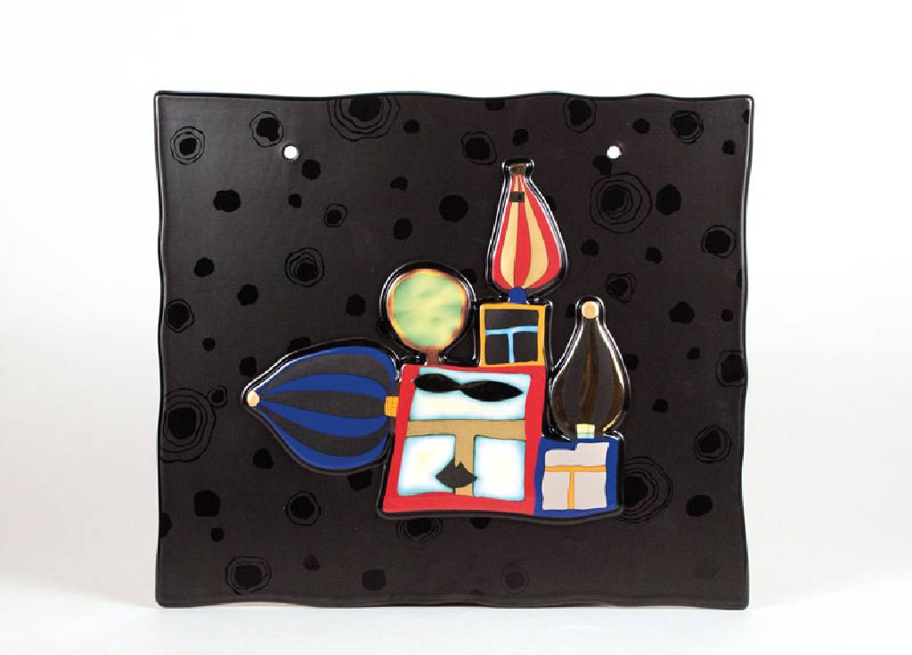 Friedensreich Hundertwasser, 1928-2000, König der Türme, Wandrelief aus Porzellan, Bavaria Germany, herausgeg. von Ars Mundi, num. 201/999, ...