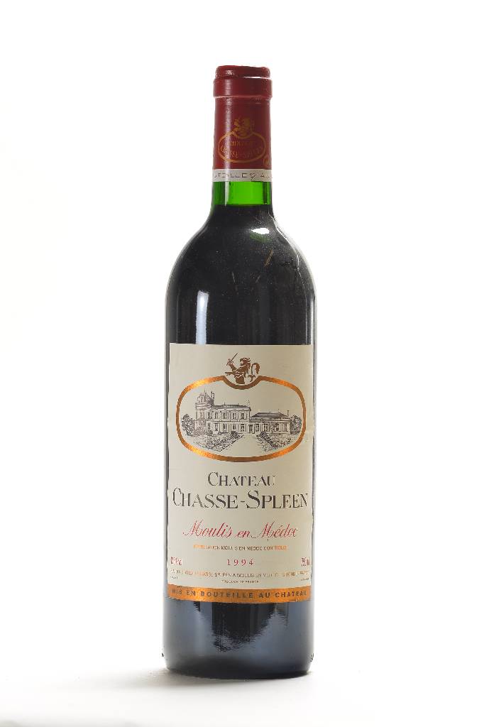 3 Flaschen 1994 Chateau Chasse-Spleen, Moulis en Medoc, je ca. 75 cl, Füllstände: ca. top shoulder-into neck, unverkostet, guterErhaltungszustand, ...