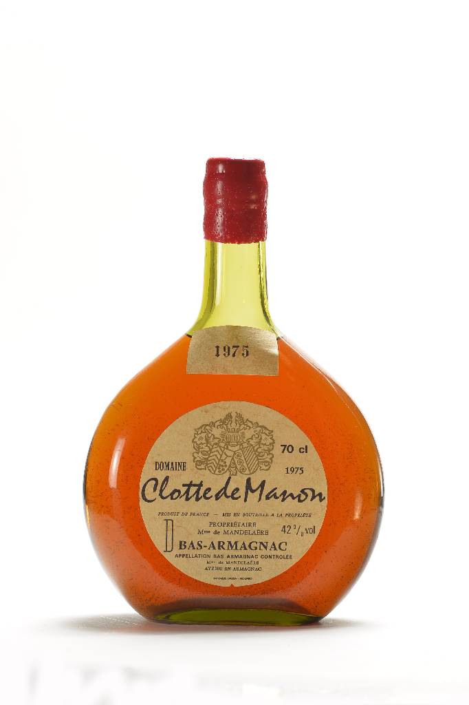 1 Flasche 1975 Domaine Clotte de Manson Bas -Armagnac, ca. 70 cl, 42 % Vol., unverkostet, sehr guter Erhaltungszustand, selten im Angebot, Kapsel in ...