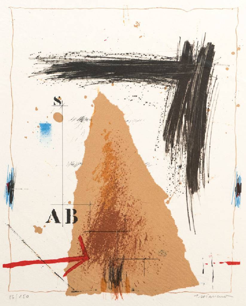 James Coignard, 1925-2008, Composition AB, Farblithografie, signiert und nummeriert 86/150, Blattgr. ca. 43x32,5 cm