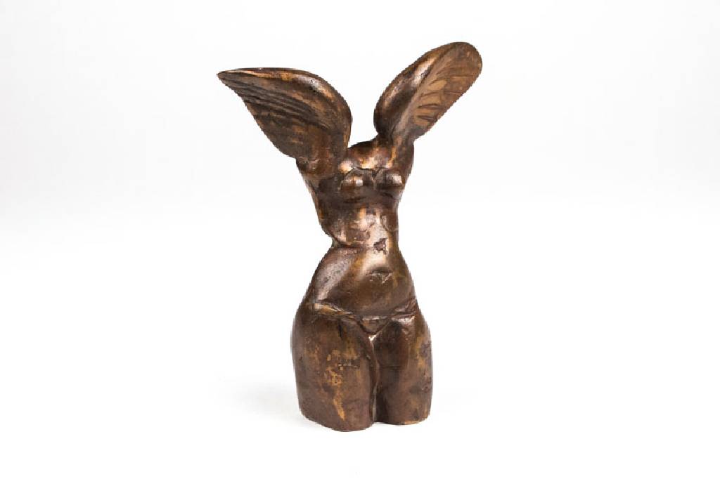 Gernot Rumpf, geb. 1941 Kaiserslautern, Bronzeskulptur, Nike, num. 2/25, Gießerstempel Strehle, unsigniert, H. ca. 16,5 cm