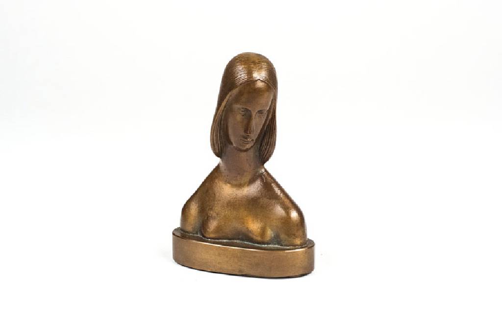 Adam Antes, 1891-1984, Bronzeskulptur, Weibliche Blüte, signiert und datiert 55, H. ca. 12,5 cm
