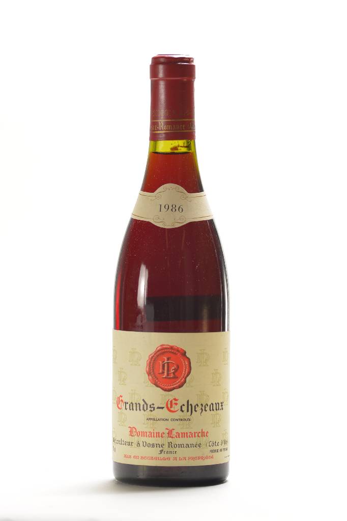 1 Flasche 1986 Grands-Echezeaux Domaine Lamarche, Cote d'Or, ca. 75 cl, unverkostet,Abstand zwischen Kapsel und Wein: ca. 0,5 cm, selten im ...