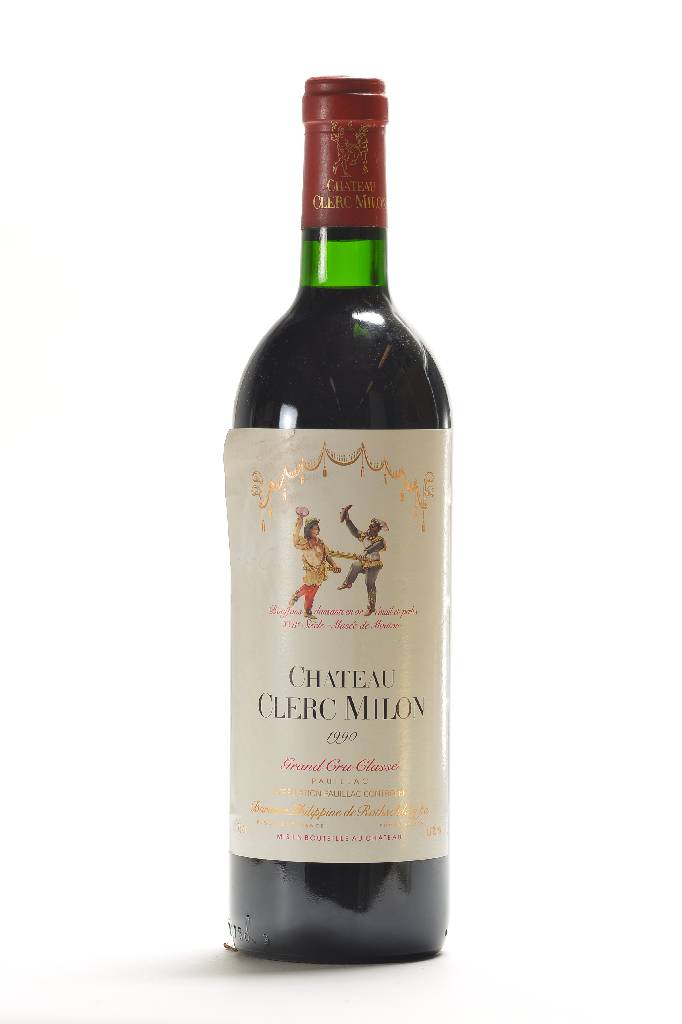 2 Flaschen 1990 Chateau Clerc Milon, Pauillac, Grand Cru Classe, je ca. 75 cl., 13 % Vol., unverkostet, Füllstände: je ca. top shoulder, Etiketten ...