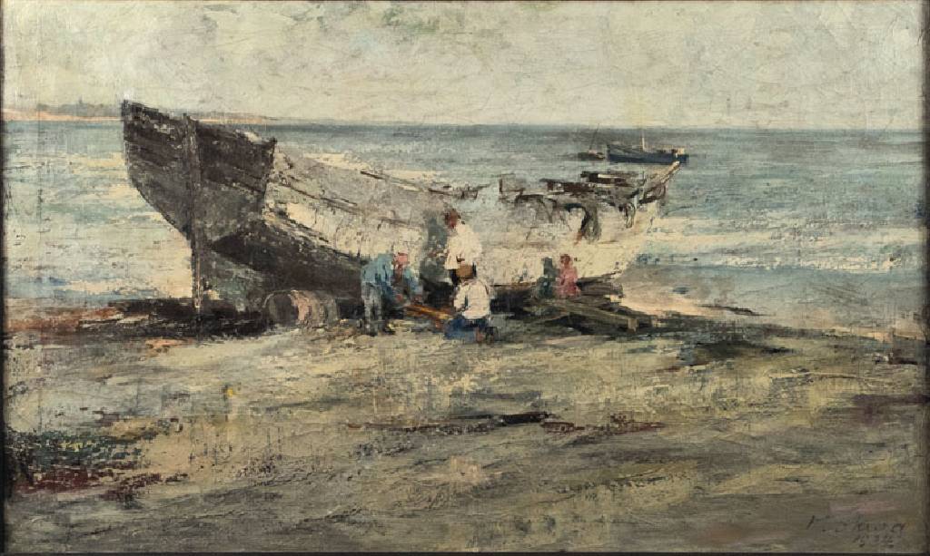 Marian Mokva, 1889-1986, Polnischer Maler der Ostseeküste, Studium an der Königlichen Akademie in München und Berlin, zahlreiche Studienreisen, ...