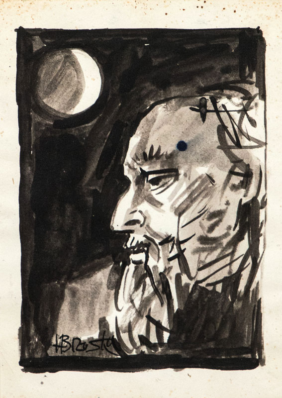 Heinz Brzoska, 1942 Kattowitz - 2015 Ludwigshafen, Konvolut aus zwei Zeichnungen/ Aquarell, Entscheidung, Mondgedanke, je sign., je. 24x16 cm, beide ...