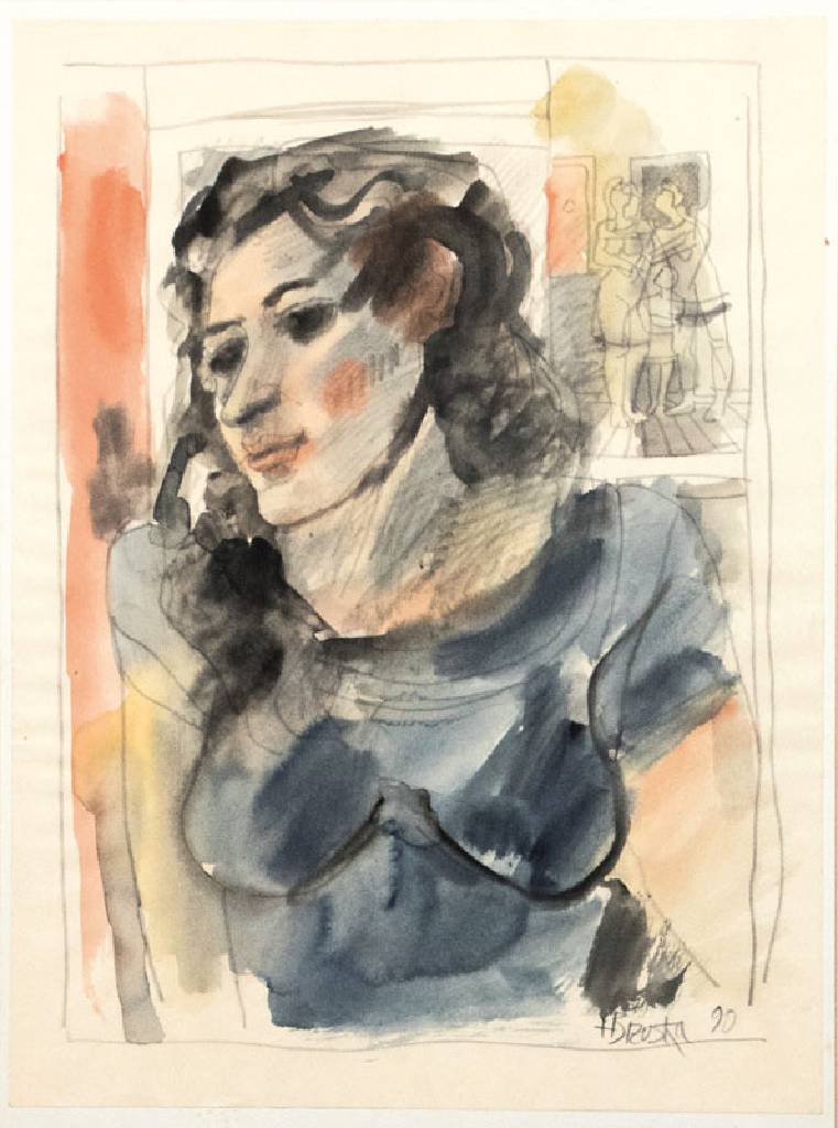Heinz Brzoska, 1942 Kattowitz - 2015 Ludwigshafen, Konvolut aus zwei Zeichnungen, Aquarell / Tusche, sign., dat. 90, Blattgr. 32x24 cm, je unter Glas ...
