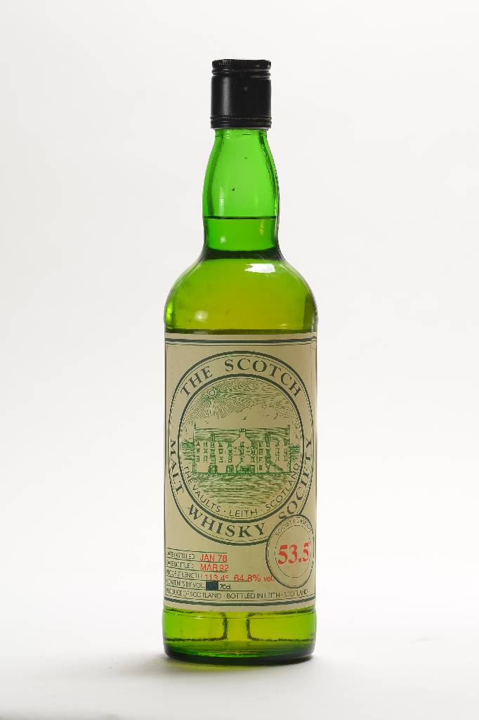 1 Flasche Coal Ila Scotch Whisky, Etikett von der Scotch Malt Whisky Society, Im Januar 1978 destilliert, im März 1992 abgefüllt, 64,8% Vol., ca. ...