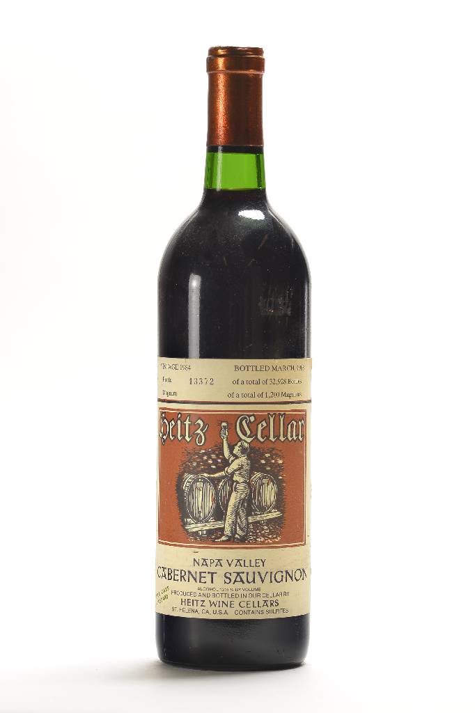 1 Flasche 1984 Heitz Cellar Cabernet Sauvignon, Napa Valley, Flaschennummer 13372 von 32928 abgefüllten Flaschen, 4 Jahre im Fass gereift, ...