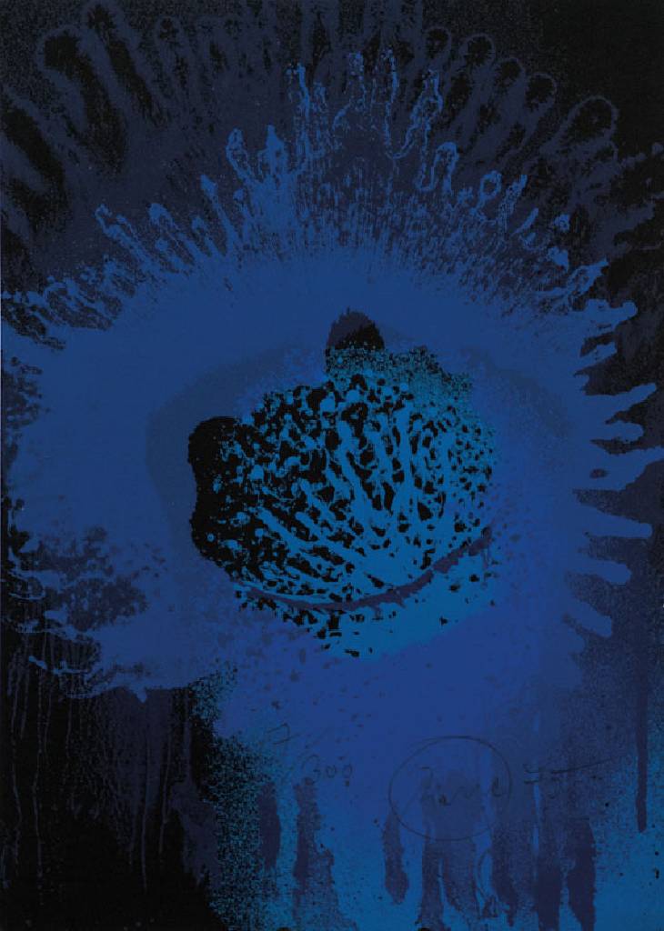 Otto Piene, geb. 1928 Laasphe/Westfalen, Farbserigraphie, Blue Sun, sign. u. num. 47/300, dat. 75, Blattgr. 29,7x21 cm