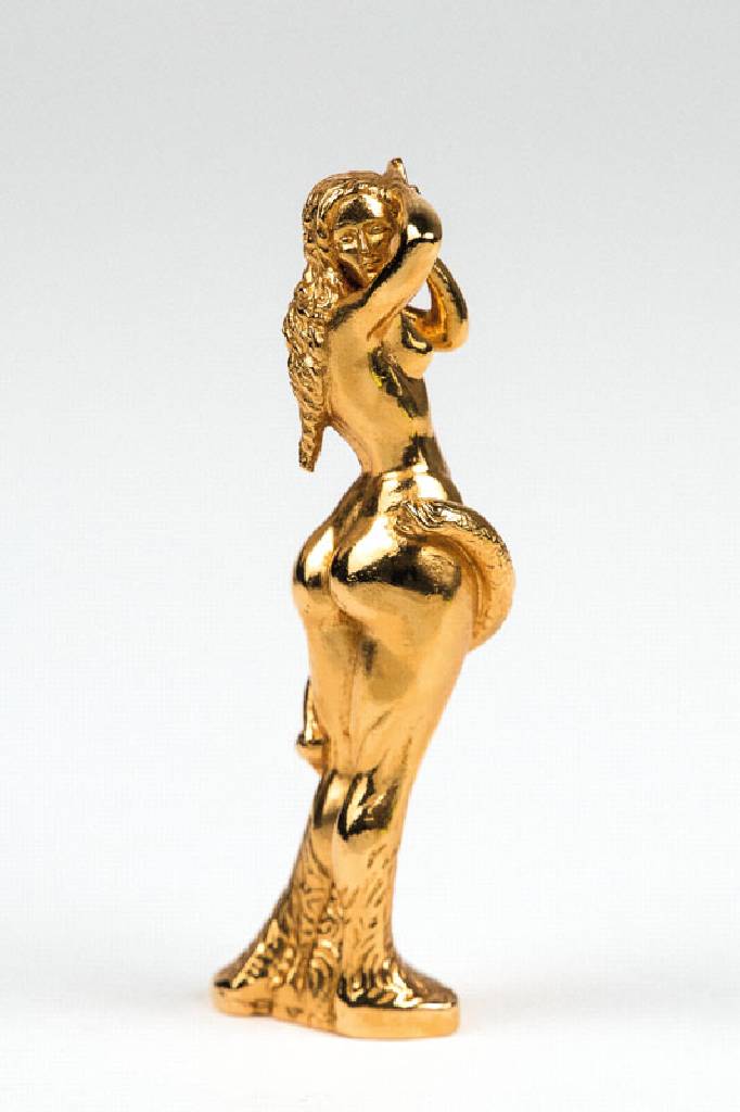 Ernst Fuchs, 1930-2015, Frau Lot, Skulptur, goldfarbener Metallguss, signiert und nummeriert 11, H. ca. 10 cm