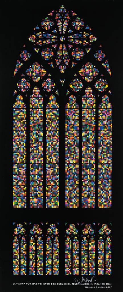 Gerhard Richter, geb. 1932, Farboffset auf Glanzkarton, Plakat, Entwurf für das Fenster des südlichen Querhauses im Kölner Dom, 2007, signiert, ...