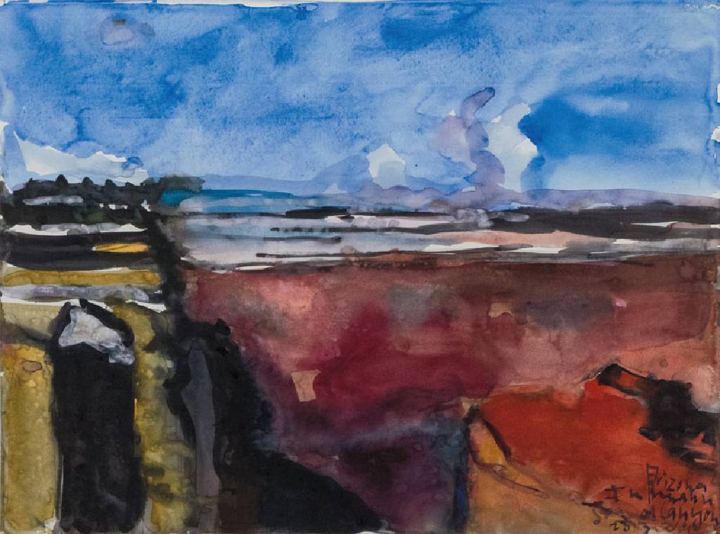 Klaus Fussmann, geb. 1938, Grand Canyon Arizona, Aquarell, signiert und datiert 13.03.2001, Titelbild des Buches "Weltreisen 1976 bis ...