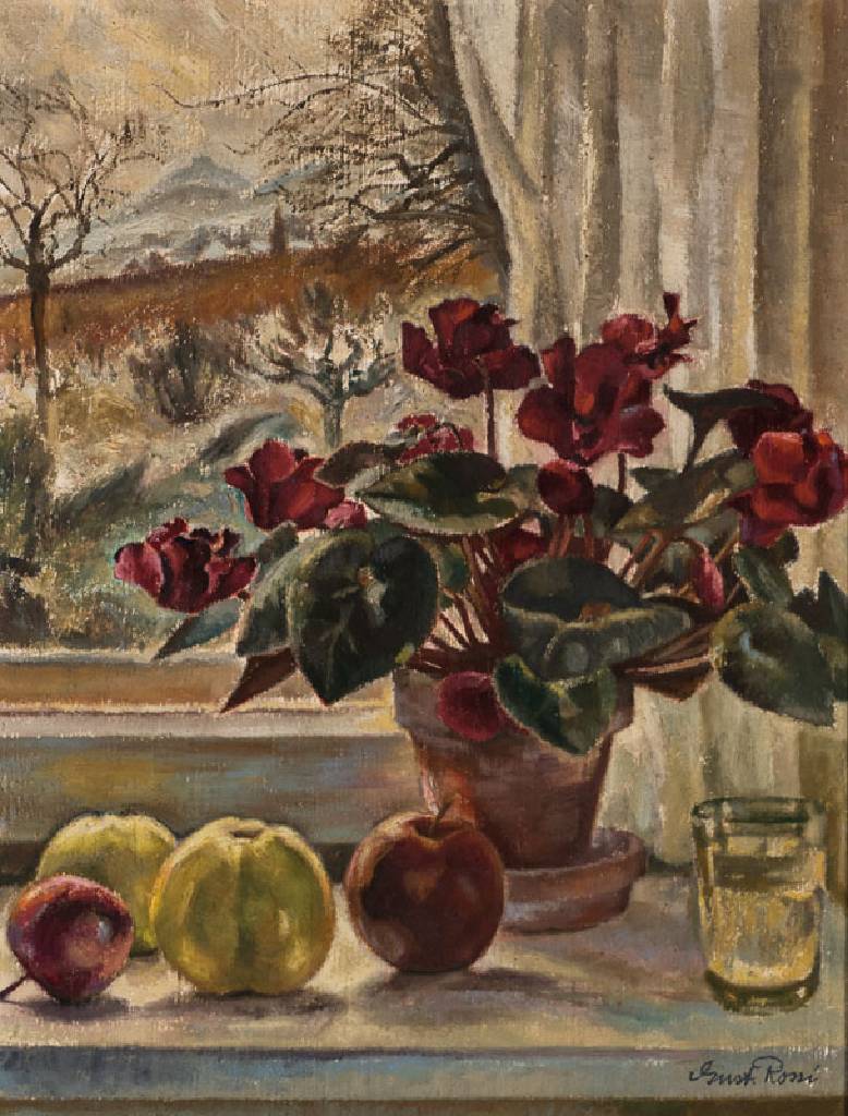 Gustav Rossi, moderner Maler, Blumenstillleben, Öl/Lwd, rechts unten signiert, ca. 59x45 cm, Rahmen