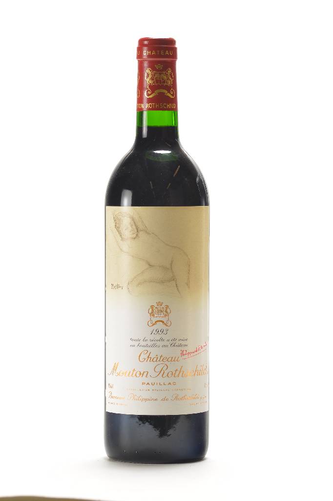 2 Flaschen 1993 Chateau Mouton Rothschild, Künstleretikett: Balthus, je ca. 75 cl, Füllstände: je ca. into neck, sehr guter Erhaltungszustand, ...