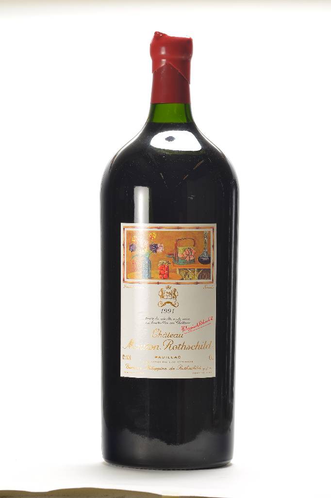 1 Imperialflasche 1991 Chateau Mouton Rothschild, Pauillac, Künstleretikett: Setsuko, ca. 6 L, 12,5 % Vol., Füllstand: ca. into neck, ...