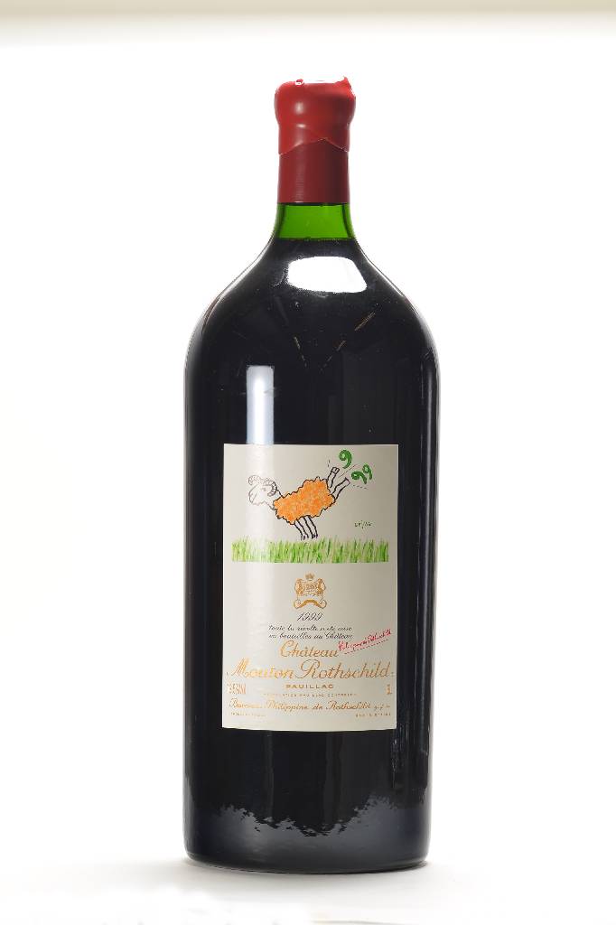 1 Imperialflasche 1999 Chateau Mouton Rothschild, Pauillac, Künstleretikett: Raymond Savignac, ca. 6 L, 12,5% Vol., Füllstand: ca. into neck, ...