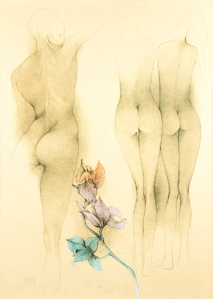 Bruno Bruni, geb. 1935 Gradara, Corpi Umani, Farblithographie, signiert und nummeriert 228/1000, betitelt, ca. 95x69 cm, unter Glas gerahmt
