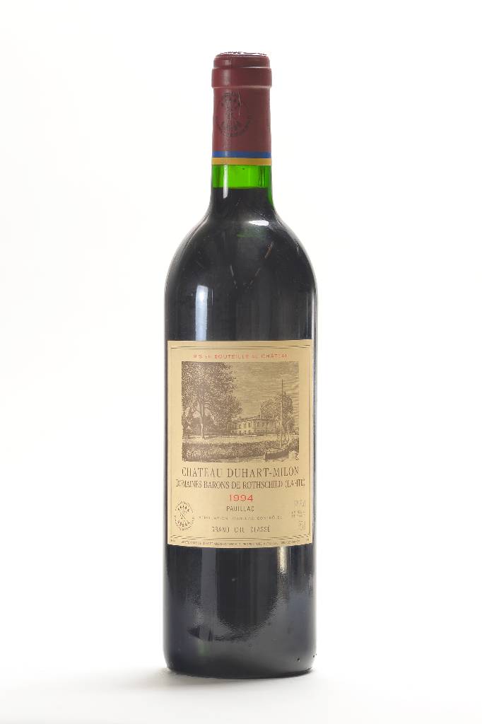 2 Flaschen Chateau Duhart Milon, Domaines Baron de Rothschild (Lafite), Pauillac, Grand Cru Classe, Jahrgänge: 1993 und 1994, je ca. 75 cl, je 12,5 ...
