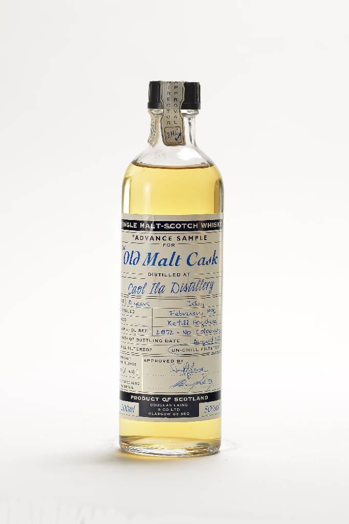 1 Flasche Old Malt Cask Caol Ila single Malt Whisky, Advance Sample, 10 Jahre im Fass gereift, 1996 destilliert, 2006 in die Flasche abgefüllt, ca. ...