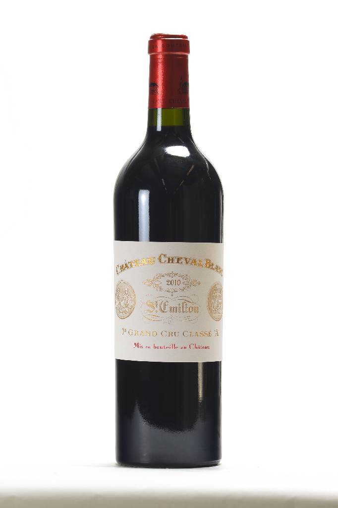 1 Flasche 2010 Chateau Cheval Blanc, St. Emilion, Premier Grand Cru Classe, Füllstand: ca. into neck, ca. 75 cl, 14,5 % Vol., unverkostet, in der ...